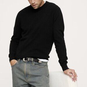 Banana Republic 100% Cashmere Crew-Neck Sweater Long Sleeve Black Size Large